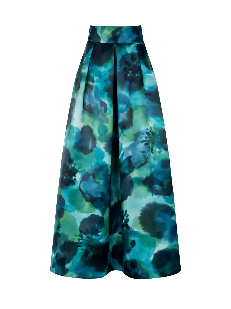 Var Green Suits Affordable Women Long Full Skirt With Abstract Print - 6
