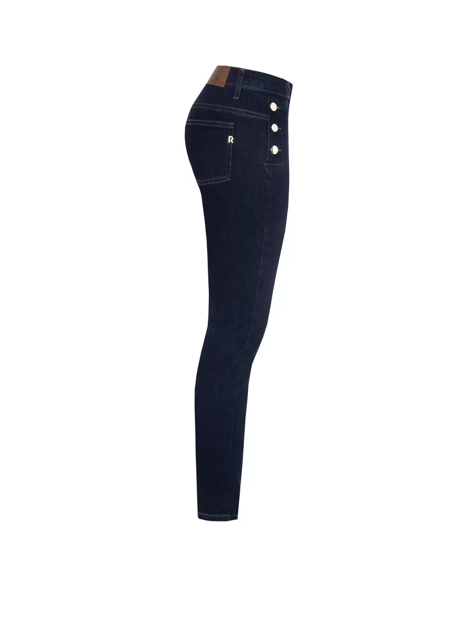 Skinny Jeans With 6 Buttons Trousers & Jeans Women Blue Clearance - 3