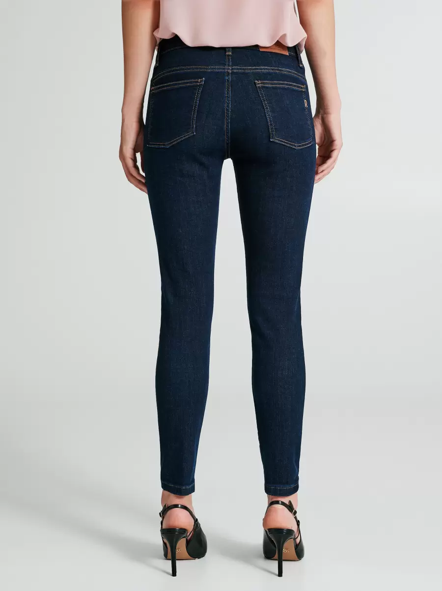 Skinny Jeans With 6 Buttons Trousers & Jeans Women Blue Clearance - 4