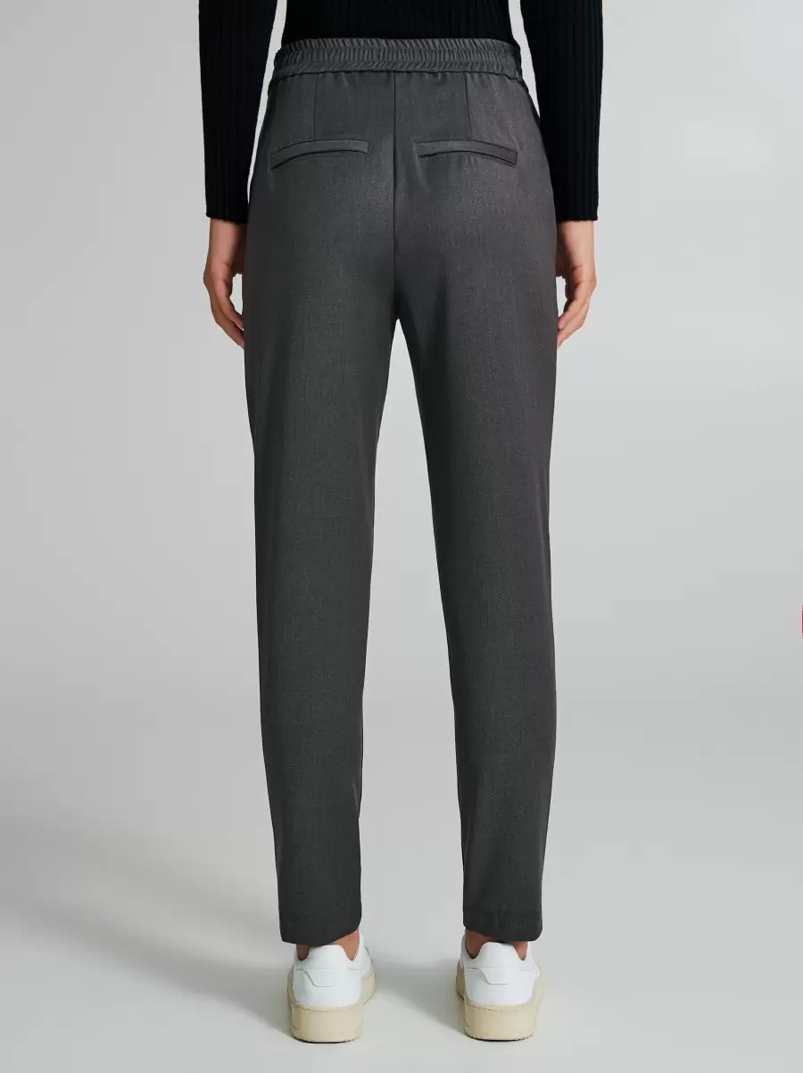 Normal Grey Trousers With Drawstring Trousers & Jeans Women - 4