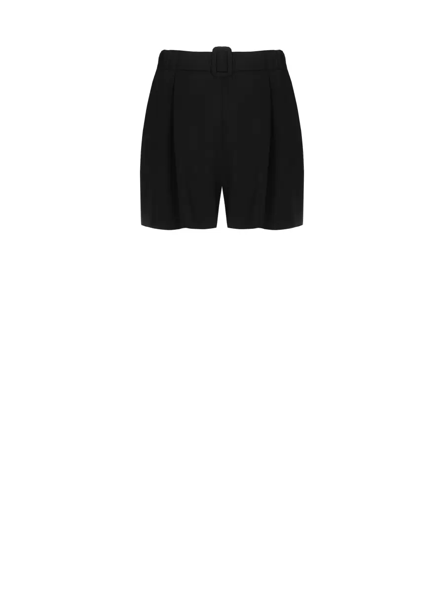 Black Women Trousers & Jeans Technical Fabric Shorts Sale - 6