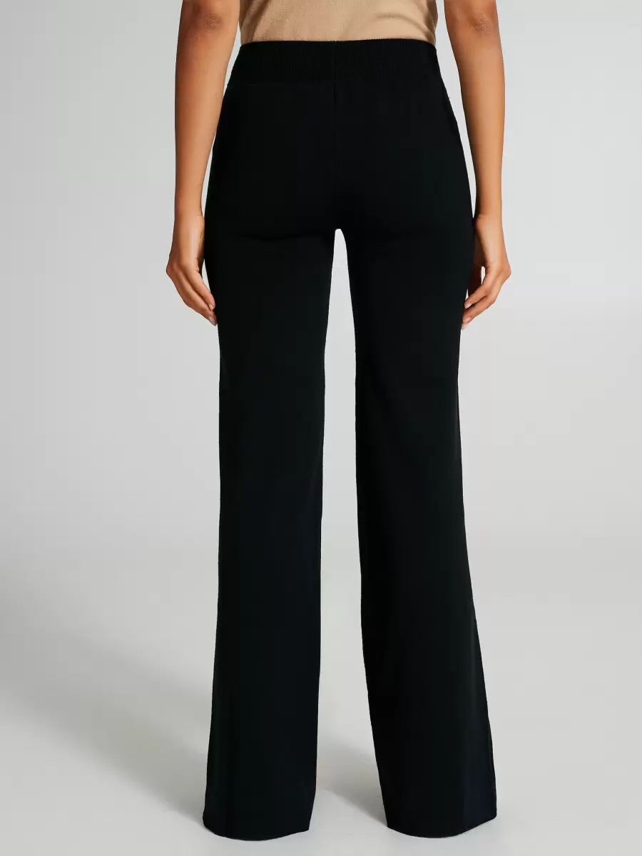 Women Trousers & Jeans Black Proven Flared Knit Trousers - 3