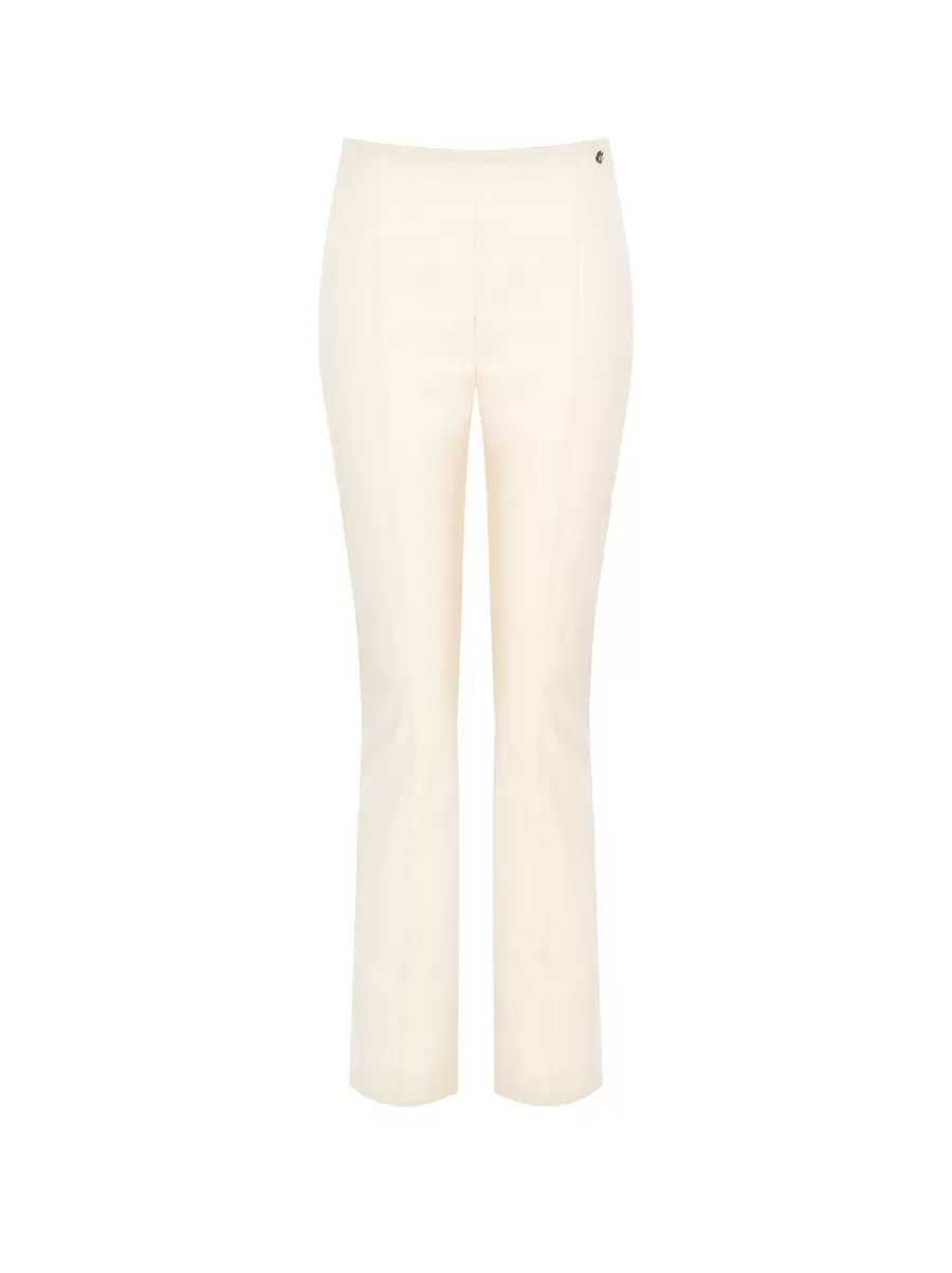 Pioneer Women Trousers & Jeans Faux Leather Straight-Leg Trousers Ivory - 7