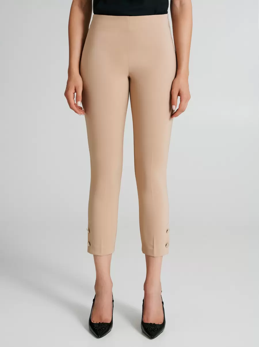 Beige Trousers & Jeans Slim-Fit Trousers In Technical Fabric Modern Women - 2