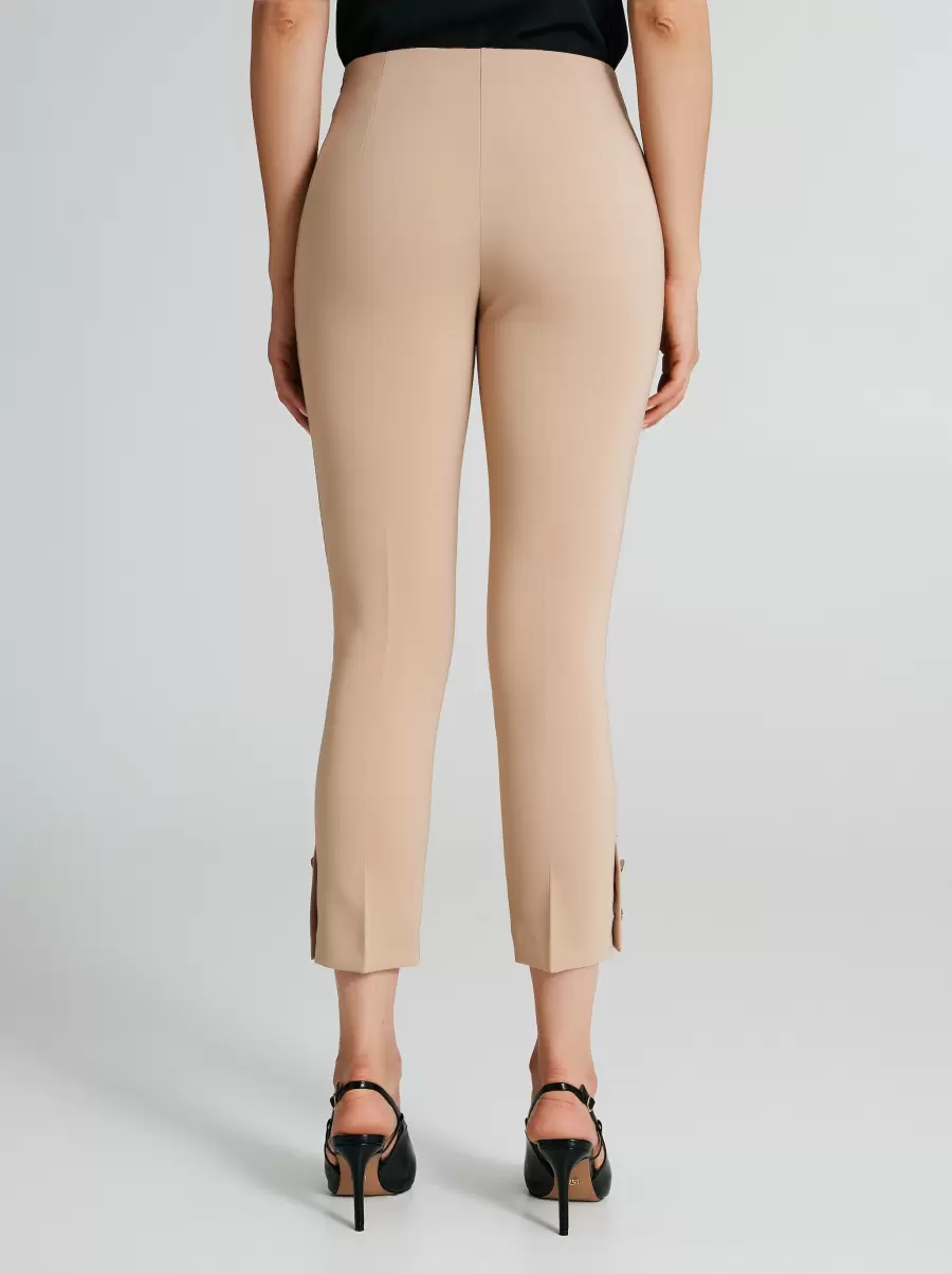 Beige Trousers & Jeans Slim-Fit Trousers In Technical Fabric Modern Women - 3