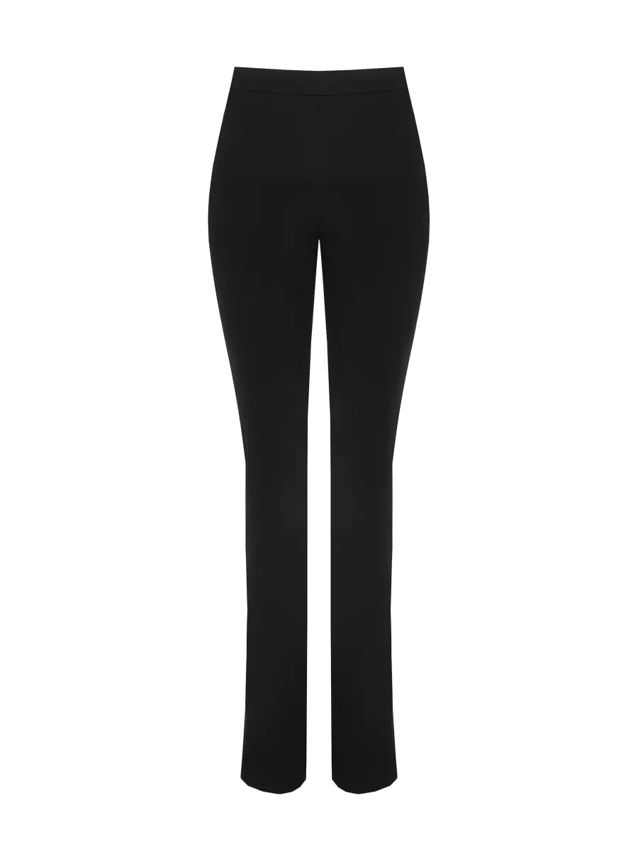 Deal Flared Trousers With Side Slit Black Women Trousers & Jeans