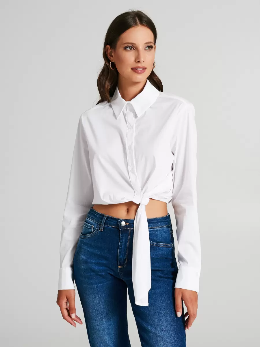 Discount Extravaganza Shirt With Side Knot White Shirts & Blouses Women - 2