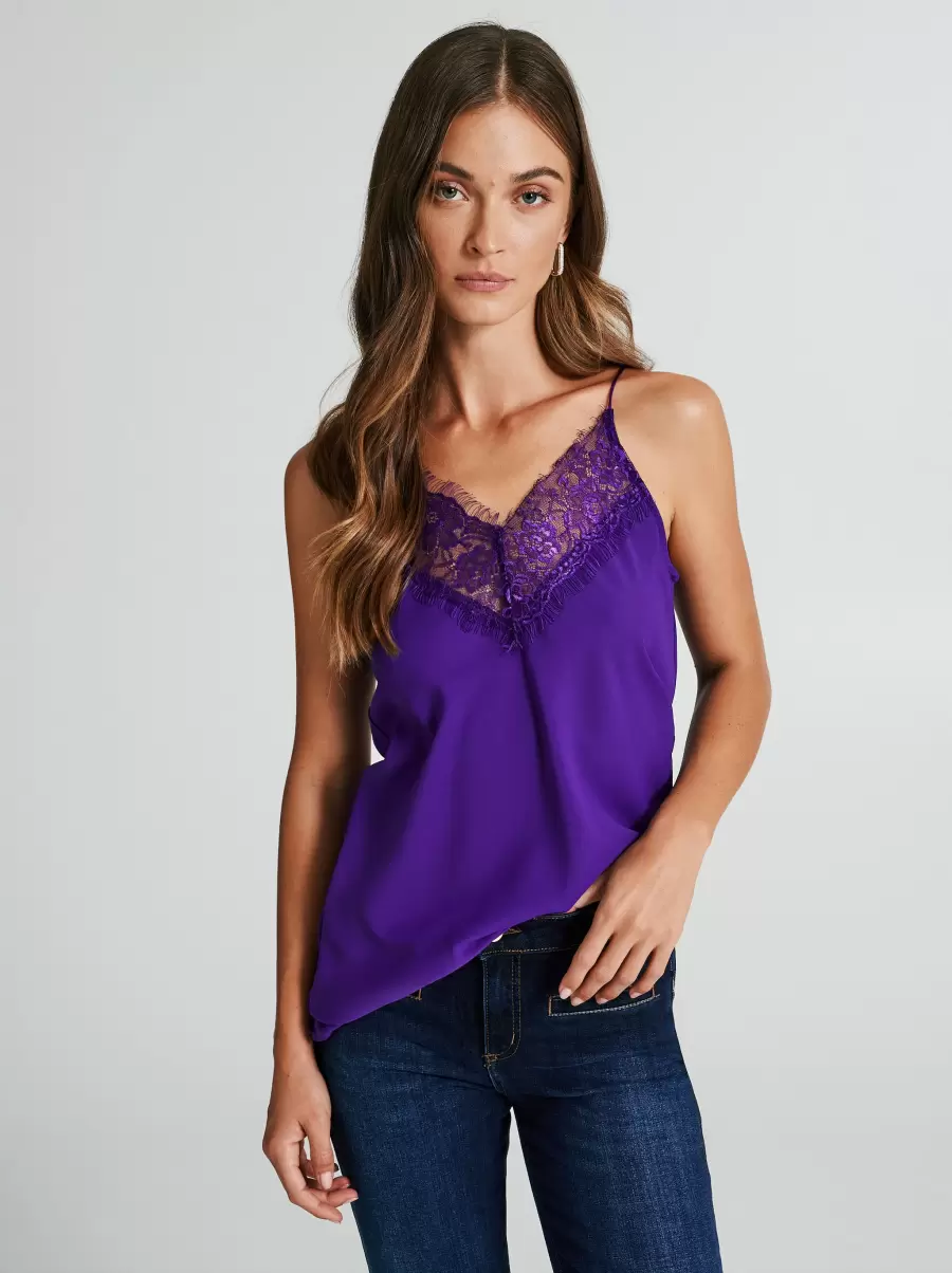Top With Lace Insert Tops & Tshirts Violet Purchase Women