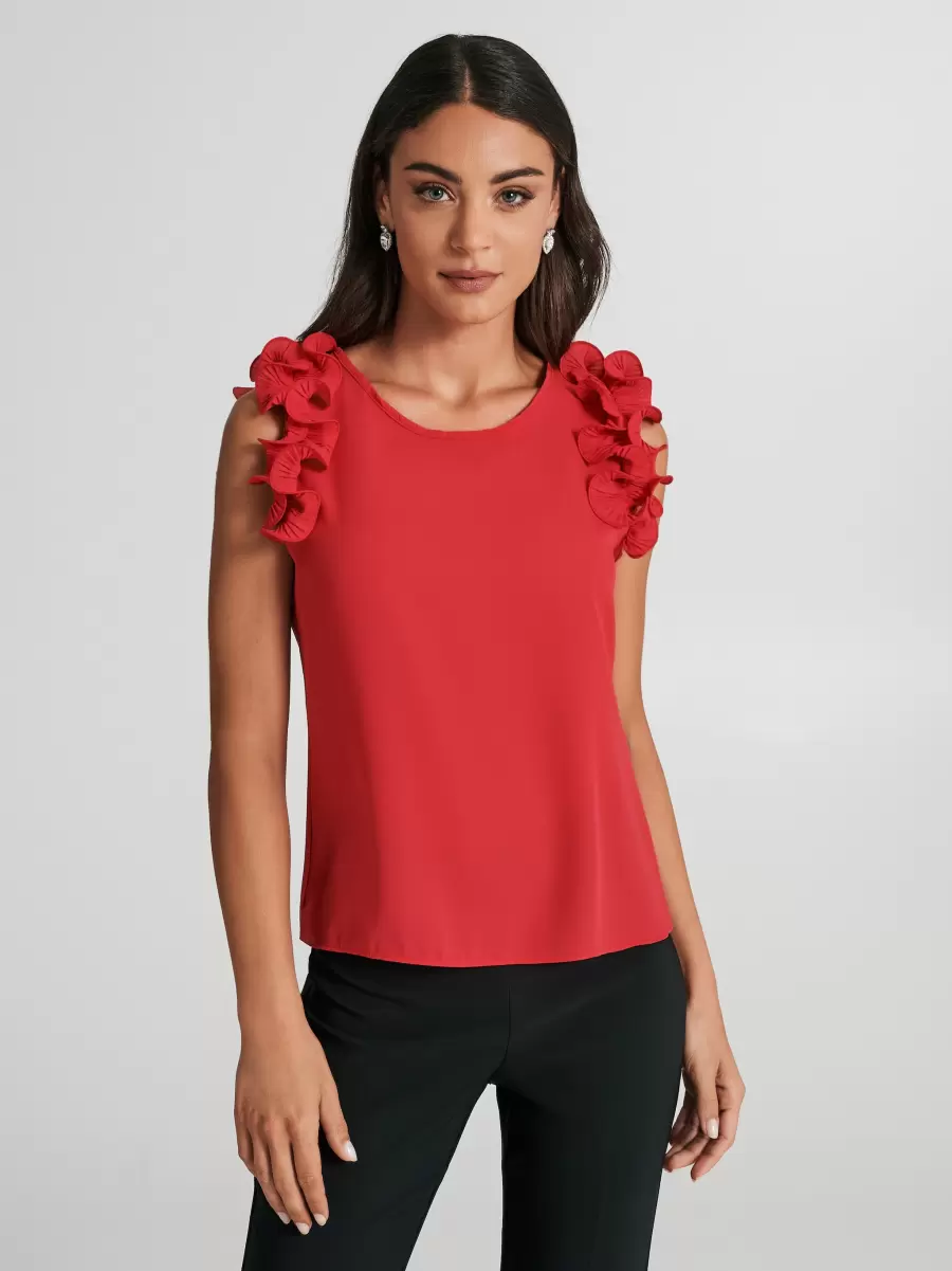 Top With Pleated Ruffle Magenta Women Tops & Tshirts State-Of-The-Art - 2