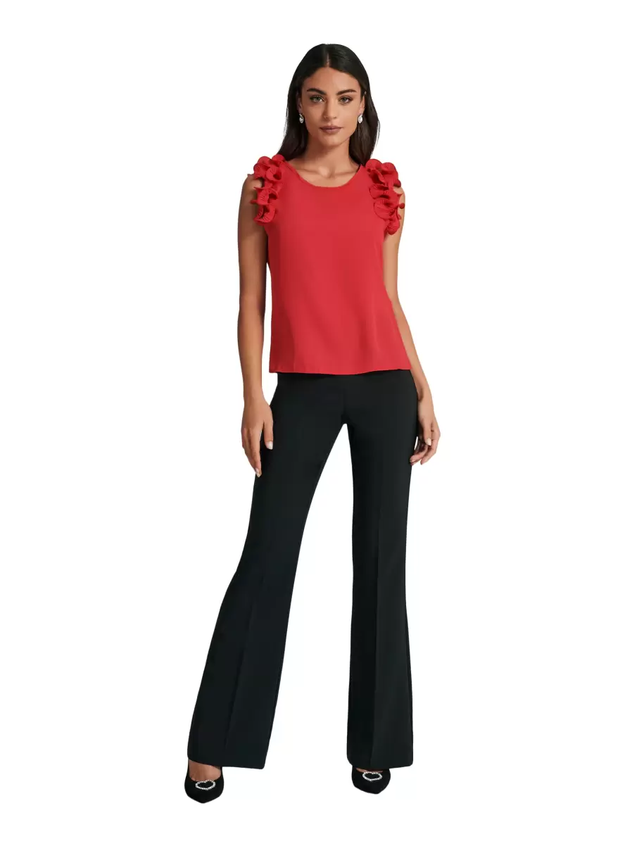 Top With Pleated Ruffle Magenta Women Tops & Tshirts State-Of-The-Art - 5