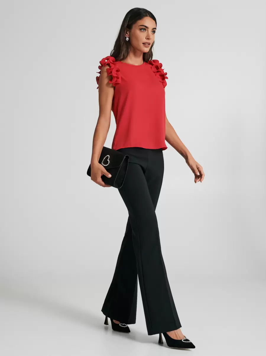 Top With Pleated Ruffle Magenta Women Tops & Tshirts State-Of-The-Art - 6