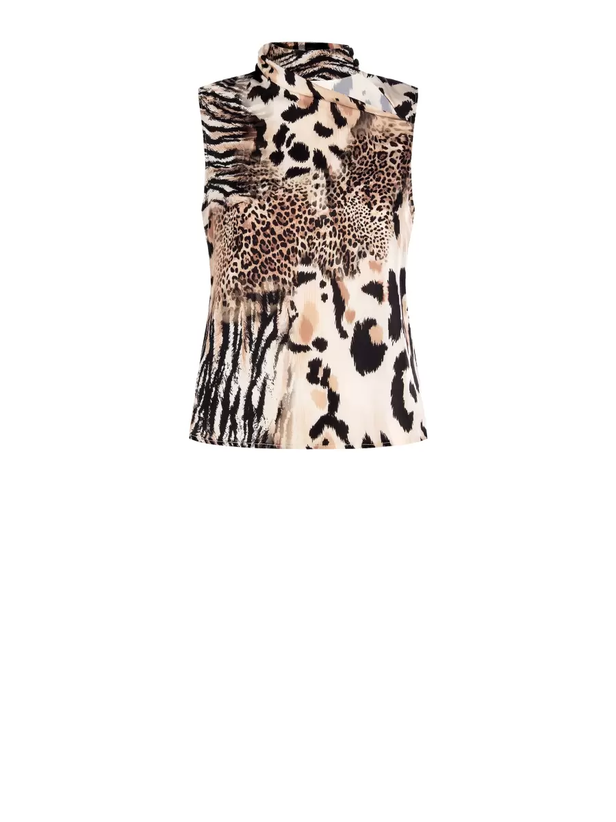 Var Brown Animal-Print Fitted Top Women Tops & Tshirts Stylish - 7