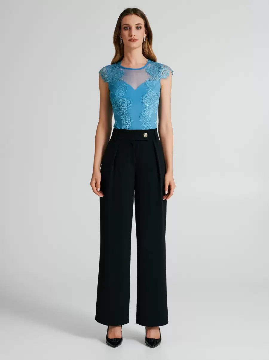 Lace Bodysuit Women Premium Tops & Tshirts Blue Ligh Paper Sugar - 1