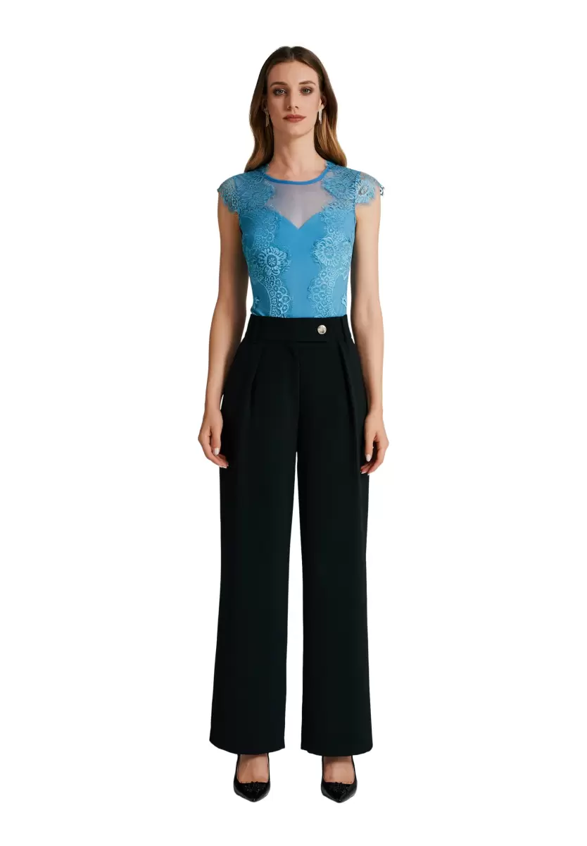 Lace Bodysuit Women Premium Tops & Tshirts Blue Ligh Paper Sugar - 5