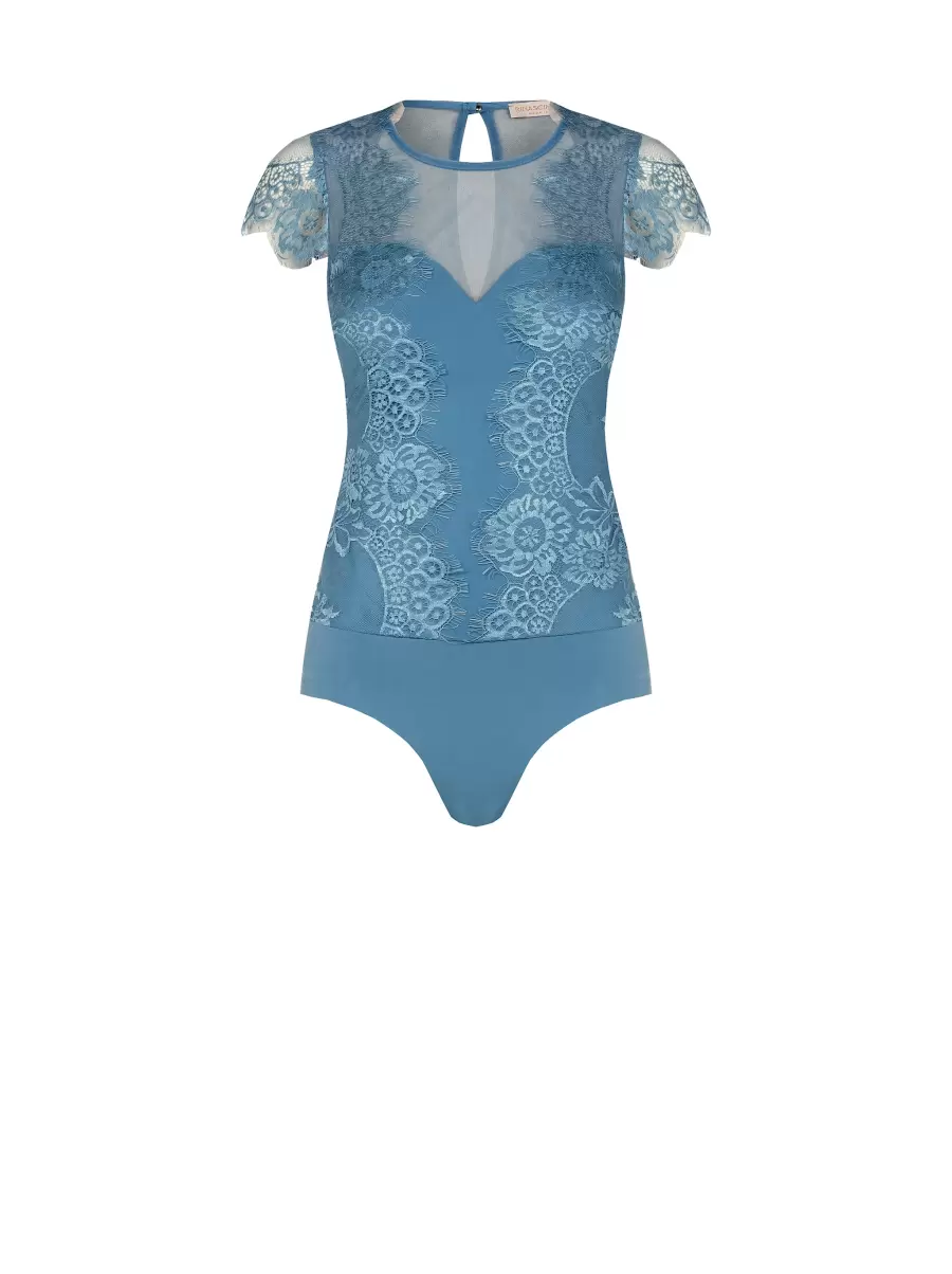 Lace Bodysuit Women Premium Tops & Tshirts Blue Ligh Paper Sugar - 7