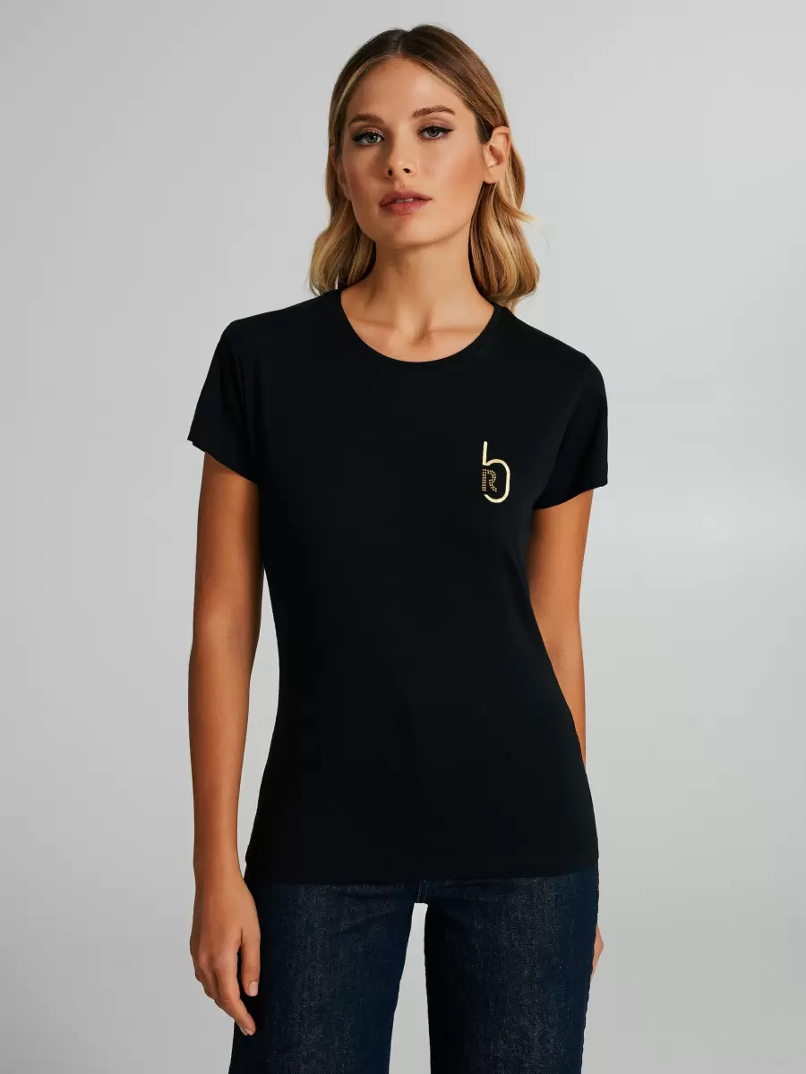 Black Sleek Women Tops & Tshirts T-Shirt | Bantoa X Rinascimento - 2