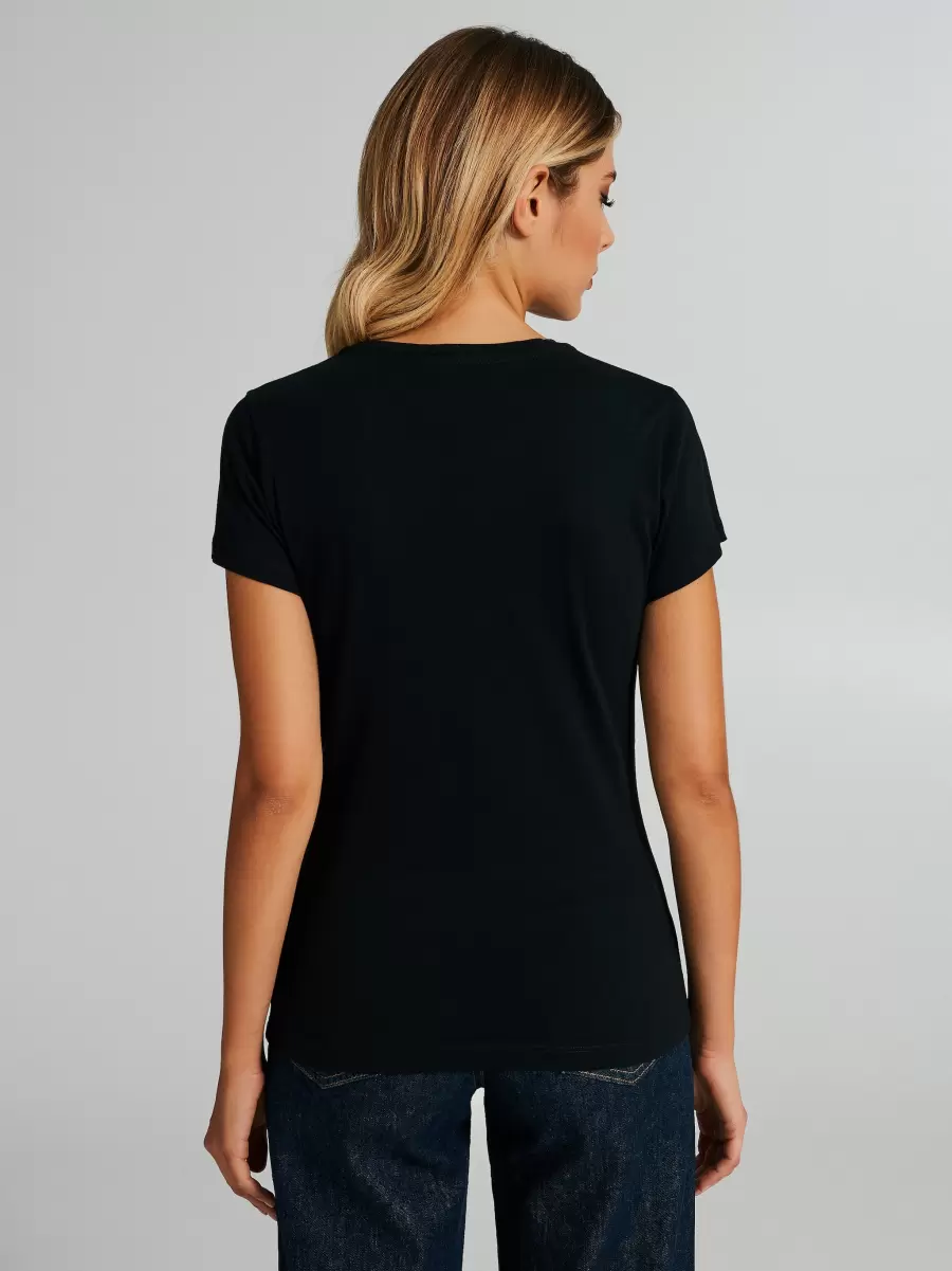 Black Sleek Women Tops & Tshirts T-Shirt | Bantoa X Rinascimento - 3