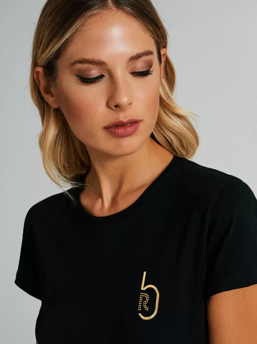 Black Sleek Women Tops & Tshirts T-Shirt | Bantoa X Rinascimento - 4