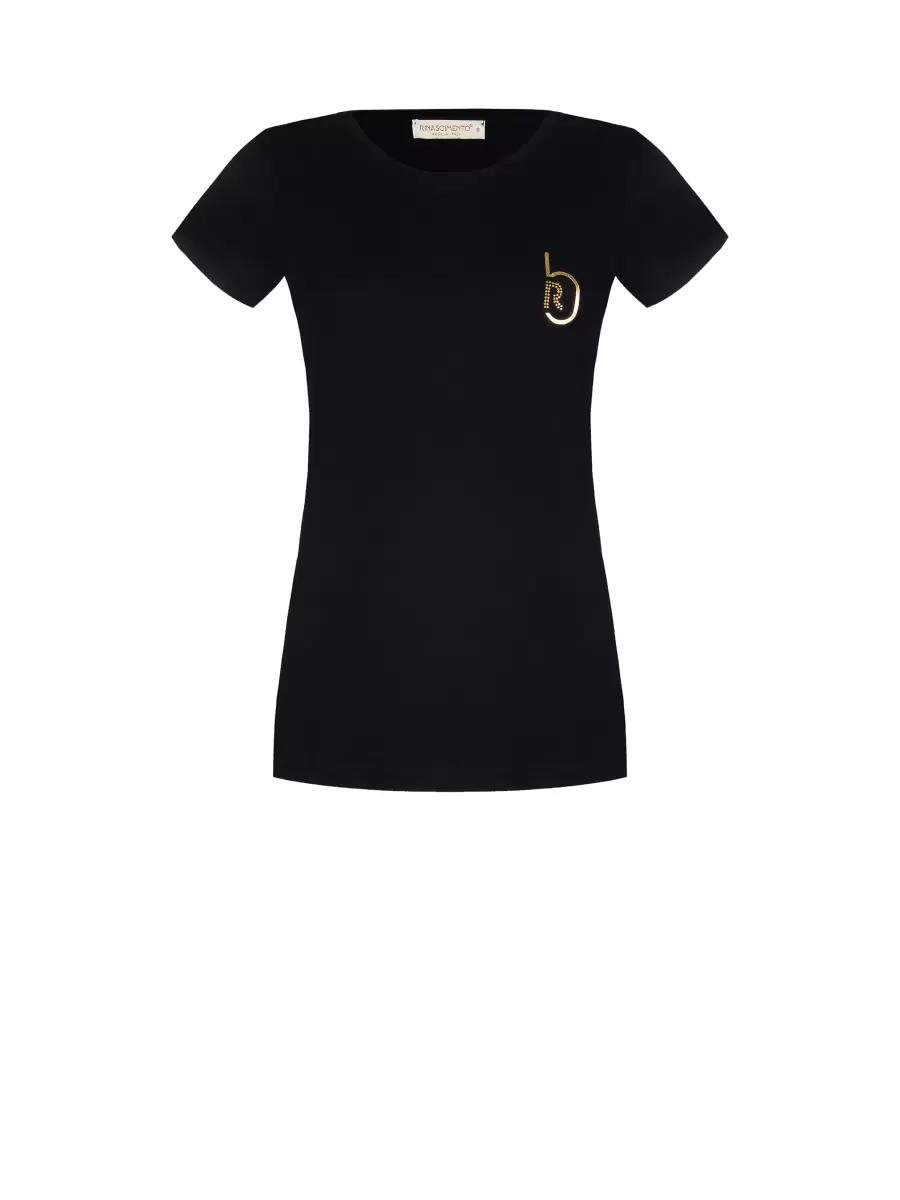 Black Sleek Women Tops & Tshirts T-Shirt | Bantoa X Rinascimento - 6