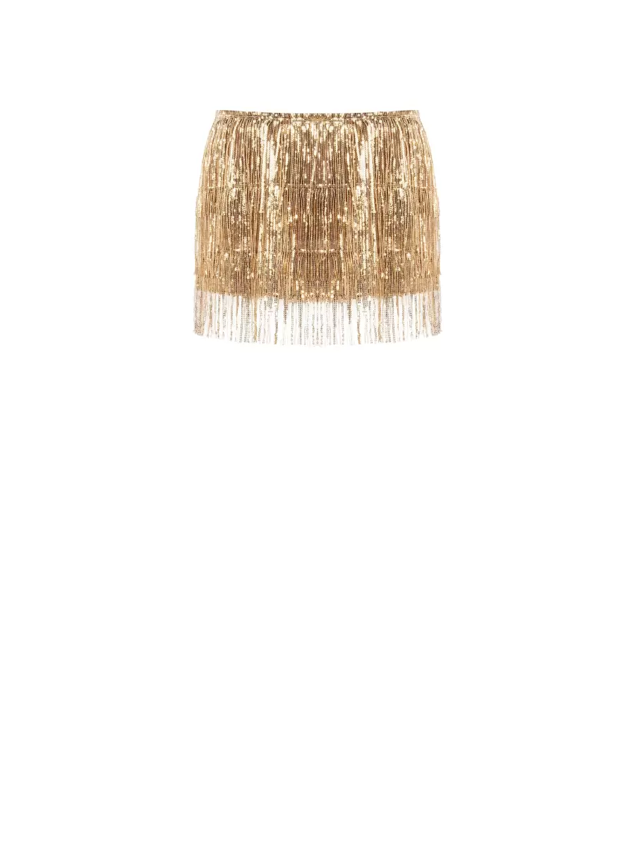 Buy Women Sequined And Fringed Tube Top Tops & Tshirts Gold - 6