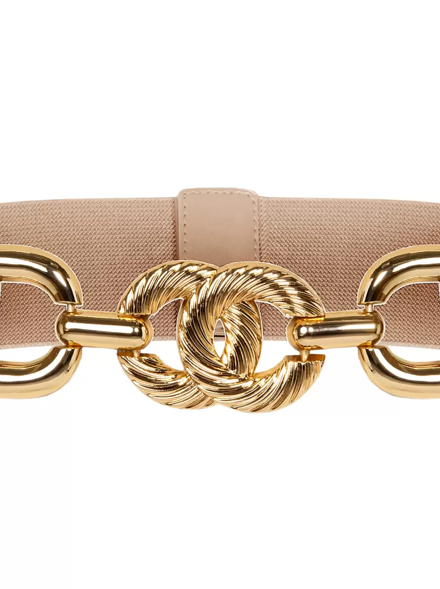 Women Camel Beige Lowest Ever Belts Elastic Belt With Ring Clasp. - 3