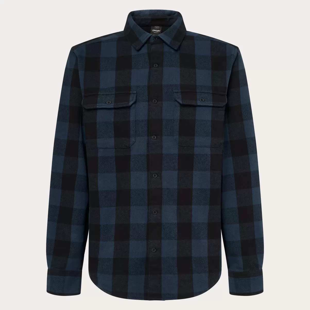 Men Terraformic Ls Button Down T-Shirts Oakley Black/Blue Check - 2