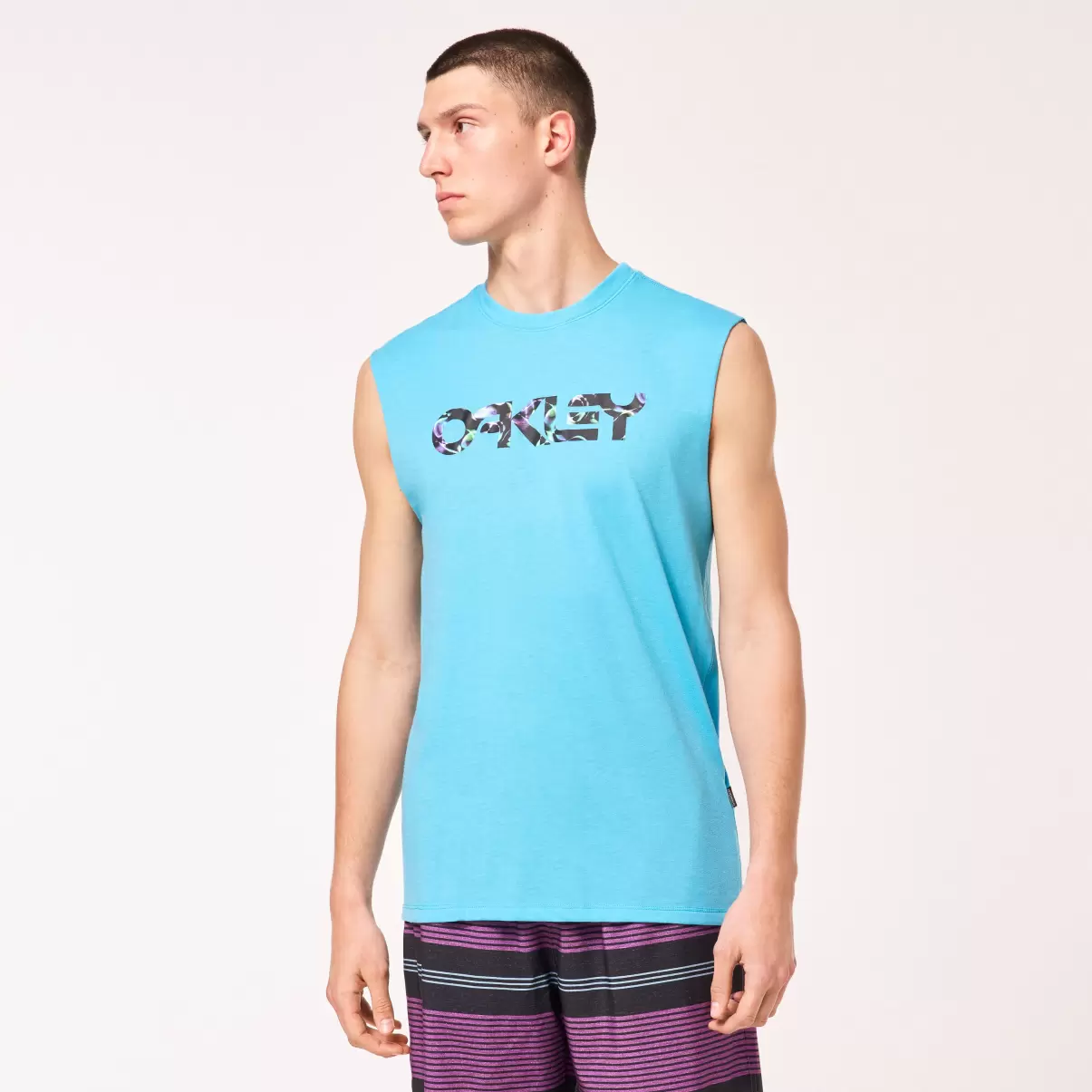 Kaleidoscope Sleeveless T-Shirts Oakley Men Bright Blue