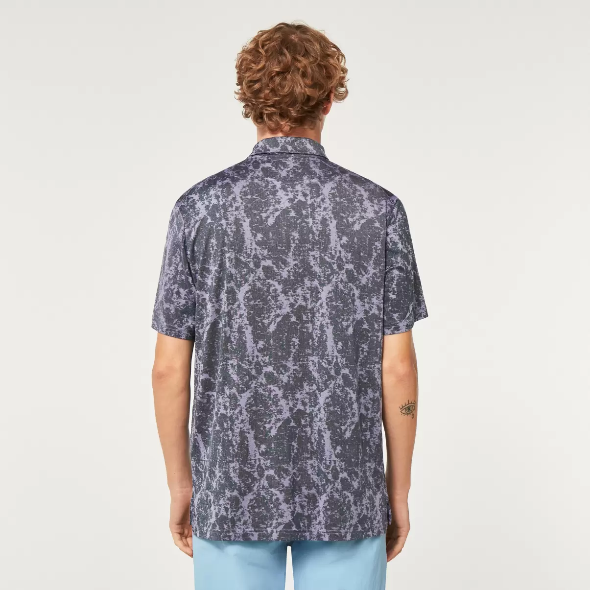 Men Oakley Marble Jaquard New Lilac Polo Shirts - 4
