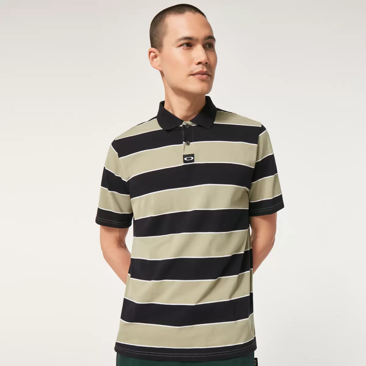 Polo Shirts Oakley Retro Soft Stripe Men Uniform Green/Blackout