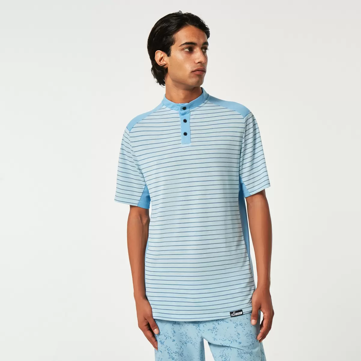 Oakley Fringe Stripe Stonewash Blue Men Polo Shirts