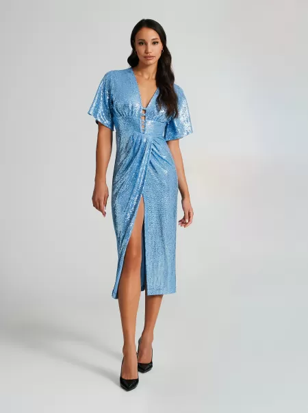 Blue Ligh Paper Sugar Midi Sequin Dress Dresses & Jumpsuits Professional Women