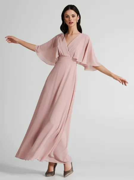 Pink Dresses & Jumpsuits Empire Dress In Georgette With A Bow Women Affordable