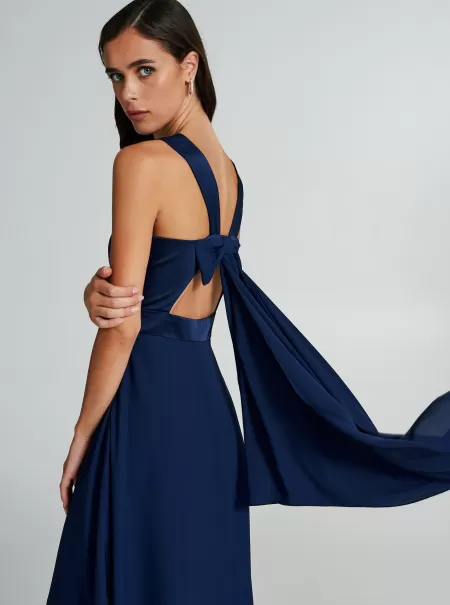 Women Blue Dresses & Jumpsuits Rinascimento Atelier Dress With Bow Cost-Effective