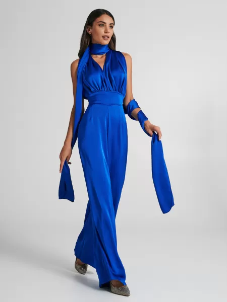 Dresses & Jumpsuits Blue China Jumpsuit With Multi-Purpose Drapes. Delicate Women