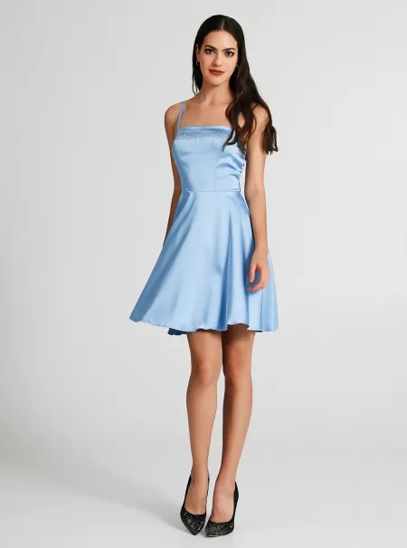 Babydoll Dress With Rhinestones Unique Blue Ligh Paper Sugar Dresses & Jumpsuits Women