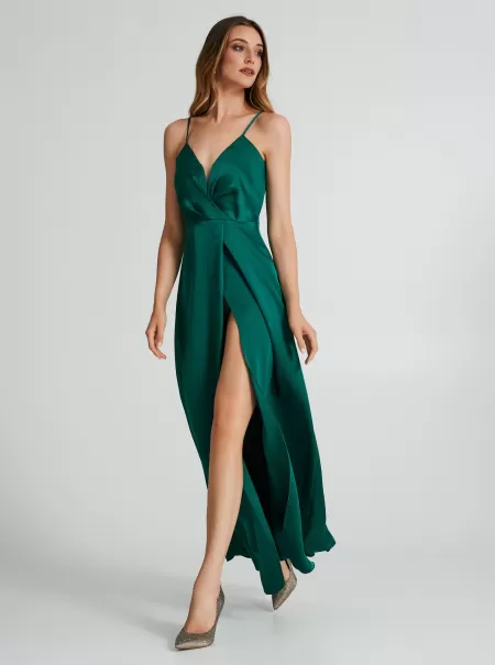 Women Dresses & Jumpsuits Shop Empire Dress With Side Slit Green