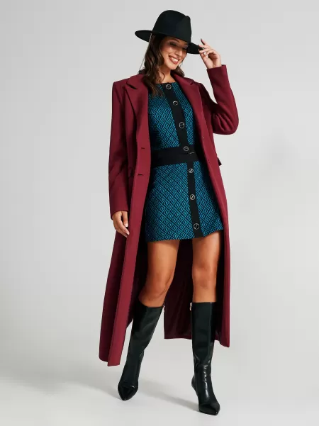 Bordeaux Coats & Down Jackets Long Velour Coat Women Price Drop