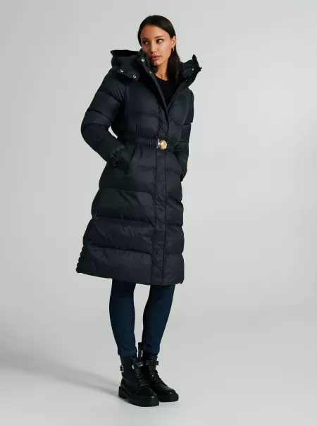 Coats & Down Jackets Black Women Medium Repreve® Down Jacket With Belt Latest
