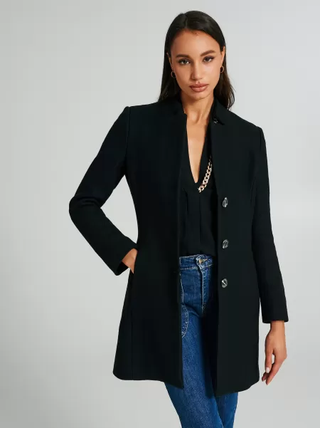 Coats & Down Jackets Women Durable Wool-Blend Coat Black