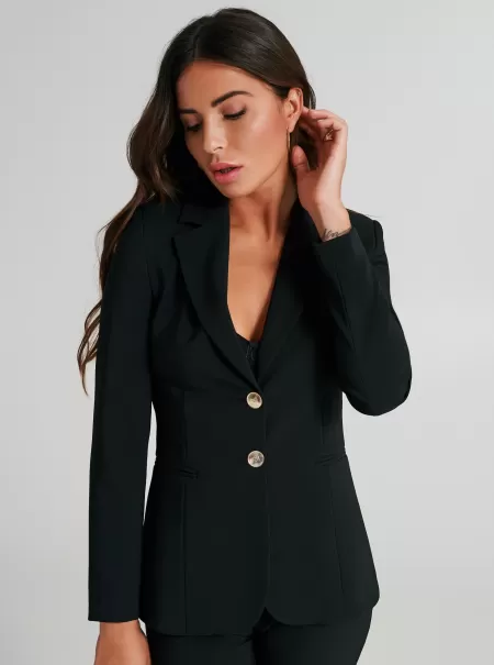 Jackets & Waistcoat Black Women Money-Saving Two-Button Technical Fabric Jacket