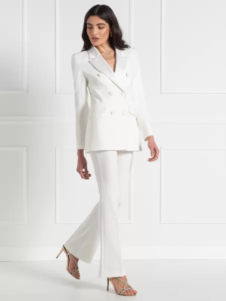 Custom Suits White Bridal Collection Mid Flared Trousers Women