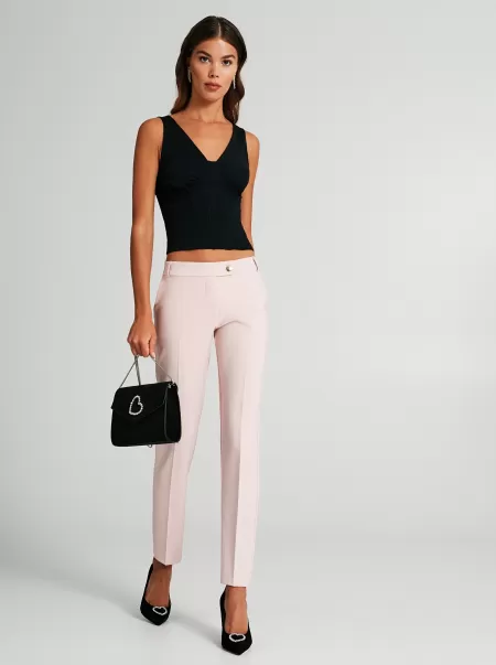 Rosa Chiaro Slim-Fit Trousers In Technical Fabric Suits Cheap Women