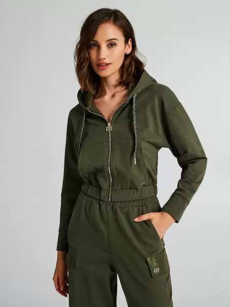 Suits Practical Militar Green Hoodie Women