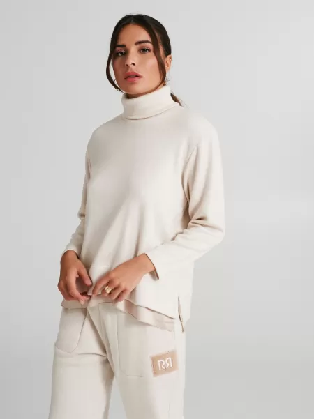 Versatile Suits Beige Soft Turtleneck Sweater Women