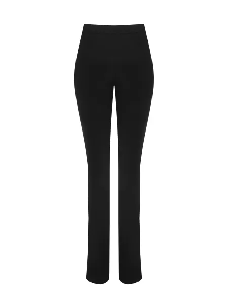 Deal Flared Trousers With Side Slit Black Women Trousers & Jeans