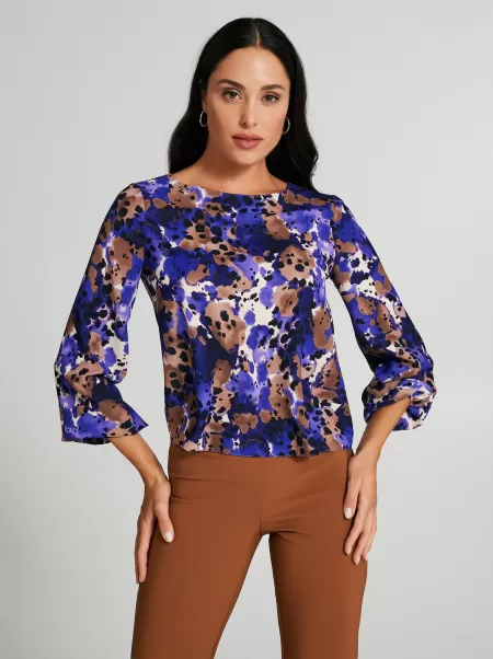 Women Var Violet Pastel Animal-Print Blouse Top Shirts & Blouses