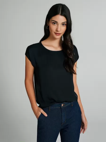 100% Ecovero® Viscose Blouse Black Shirts & Blouses Lavish Women