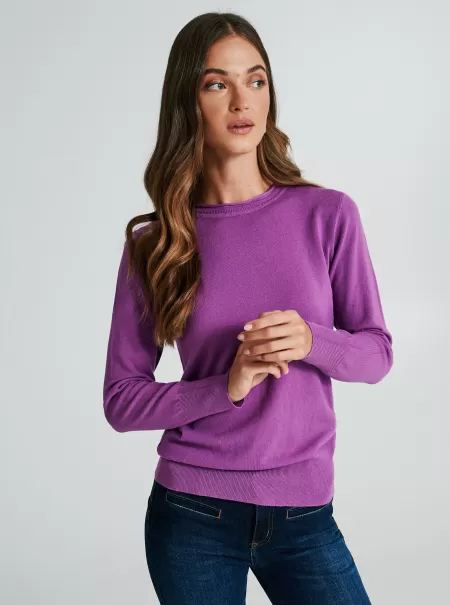 Basic Crewneck Sweater Knitwear Women Iris Spacious
