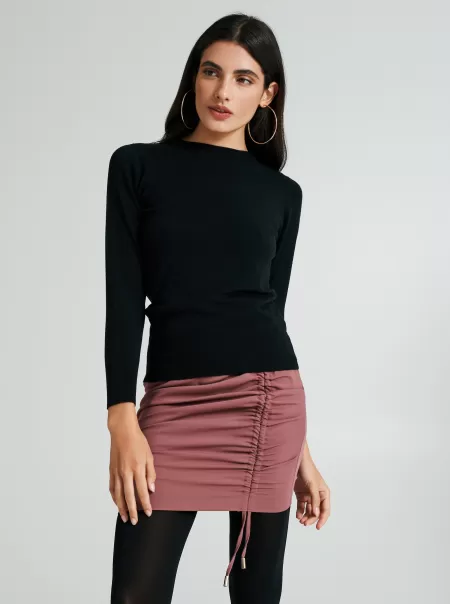 Knitwear Women Basic Crewneck Sweater Black Bargain