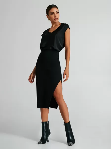 Black Skirts Skirt With Slit Women Fashionable
